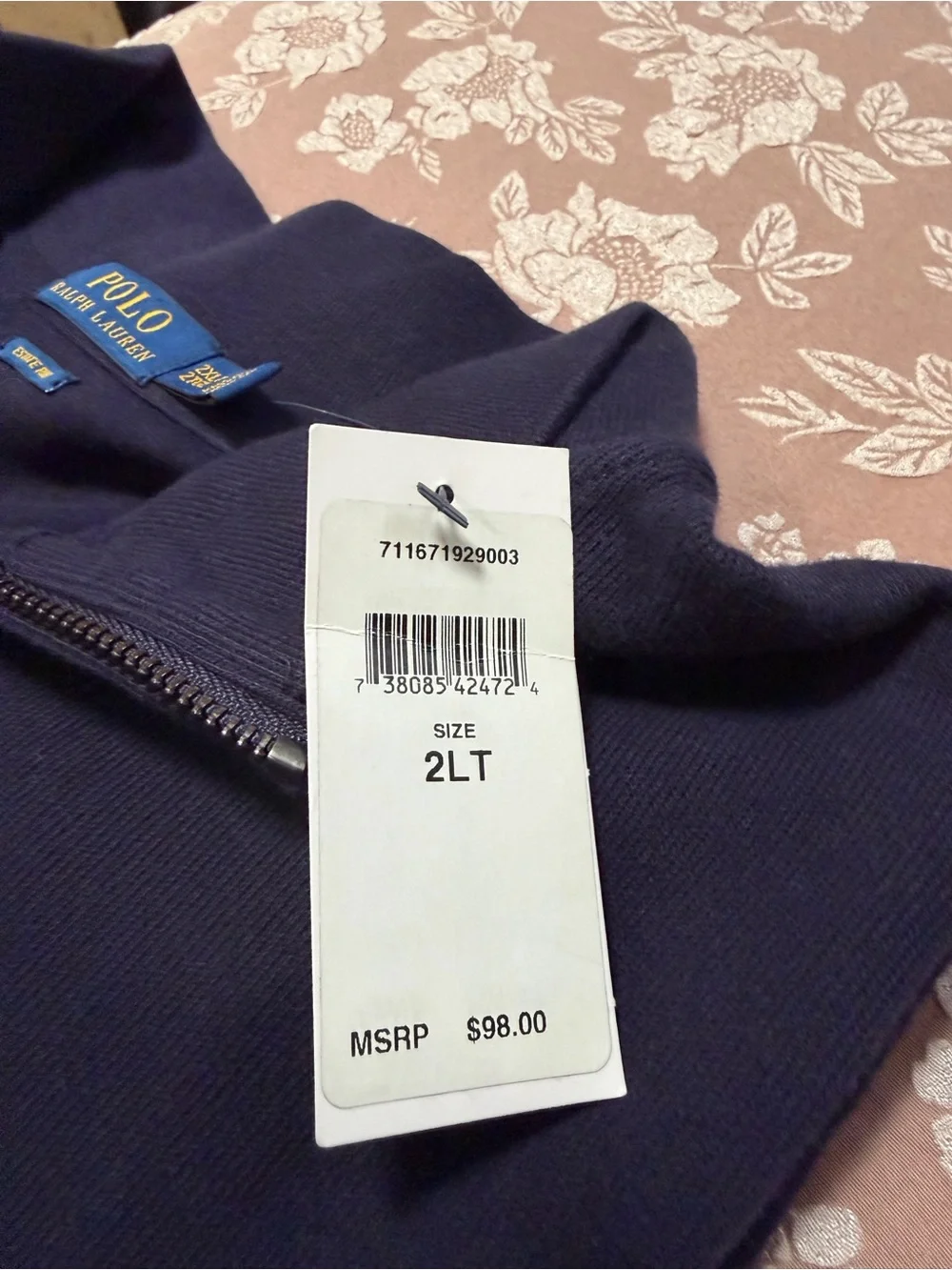 Polo by Ralph Lauren Navy Half-Zip Pullover with Embroidered Pony